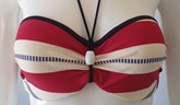 Red & Black Wavy Two Piece Bikini, Swimsuit